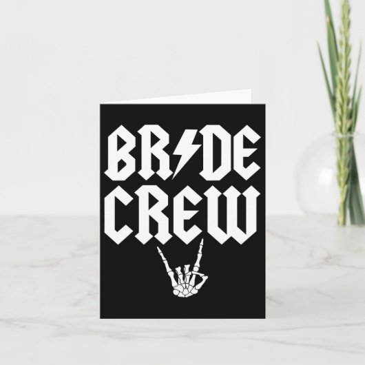Bride Crew Rock'n'Roll Gothic Halloween Chelorette Karte (Vorderseite)