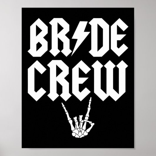 Bride Crew Rock'n'Roll Gothic Halloween Chelorette Poster (Vorne)