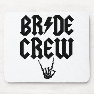 Bride Crew Rock'n'Roll Skeleton Hand Halloween Bac Mousepad