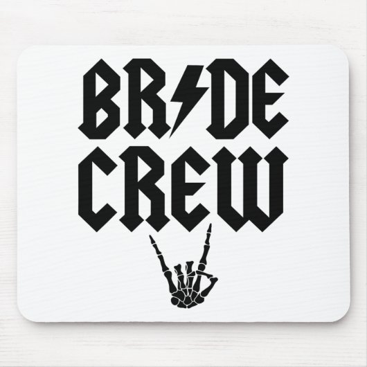 Bride Crew Rock'n'Roll Skeleton Hand Halloween Bac Mousepad (Vorne)
