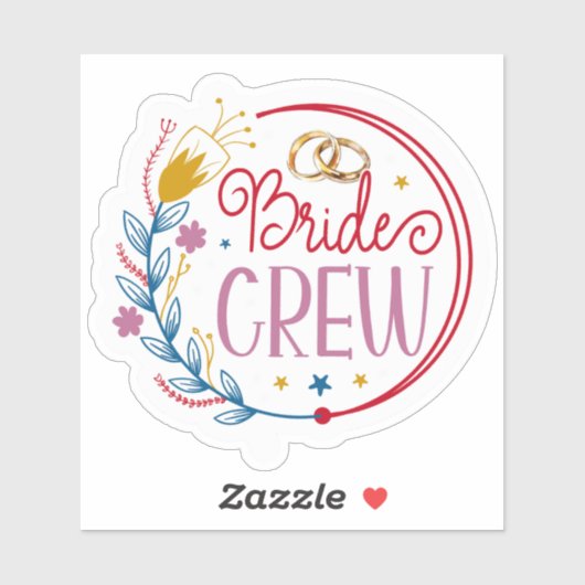 Bride Crew Sparkle Aufkleber (Blatt)