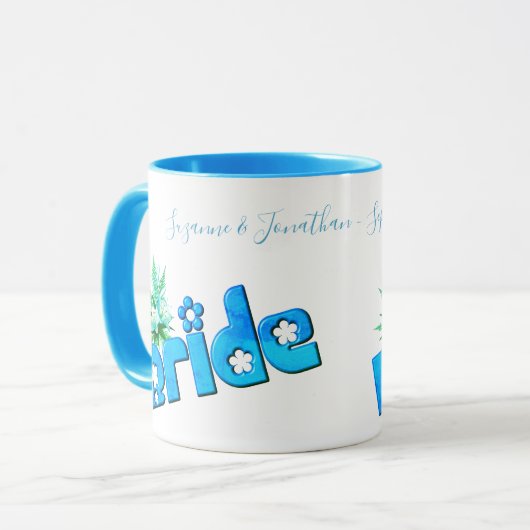 Bride Cute Personalized Wedding Tasse (Vorderseite Links)