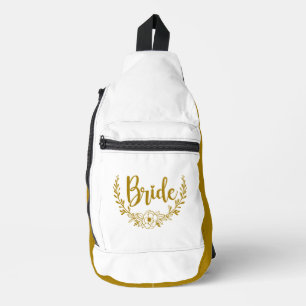 BRIDE Dark Gold White Crossbody Bag