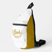 BRIDE Dark Gold White Crossbody Bag (Rechte Ecke)