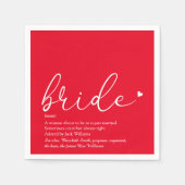 Bride Definition Brautparty Chic Script Red Serviette (Vorderseite)