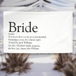 Bride Definition Brautparty Hochzeit Banner