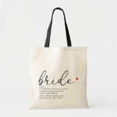 Bride Definition Brautparty Hochzeit Tragetasche (Vorne)
