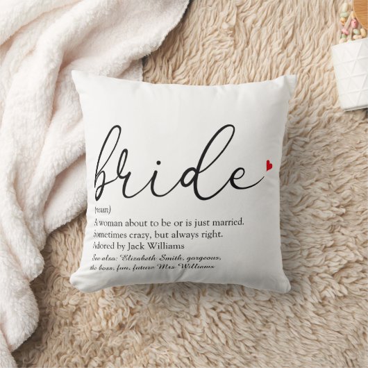 Bride Definition, Brautparty Script Liebe Herz Kissen (Decke)
