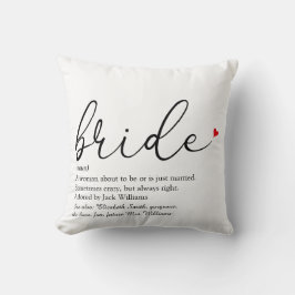 Bride Definition, Brautparty Script Liebe Herz Kissen