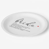 Bride Definition Brautparty Script Modern Pappteller (Schrägansicht)