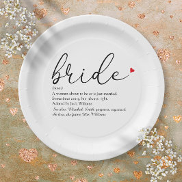 Bride Definition Brautparty Script Modern Pappteller