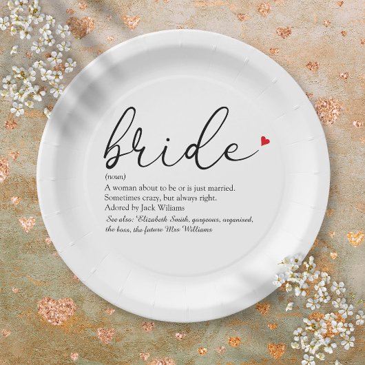 Bride Definition Brautparty Script Modern Pappteller
