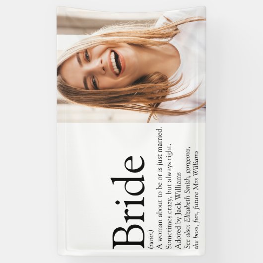 Bride Definition Foto Brautparty Hochzeit Banner (Vertikal)