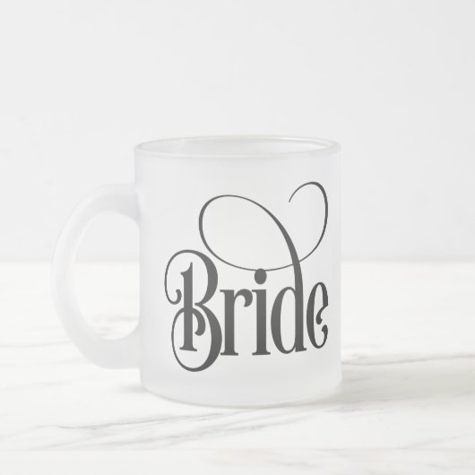 Bride (Design 3) Mattierte Glass-Kaffee-Tasse Mattglastasse (Links)