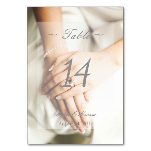 Bride Diamant Ring bearbeitbare Hochzeitsstiftung Tischnummer (Vorderseite)