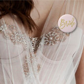Bride Diamond Chic Gold Brush Wedding Brautparty Button