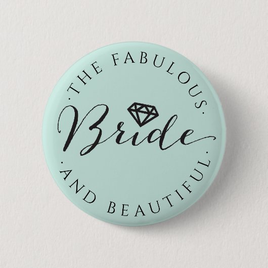 Bride Diamond Classic Script Wedding Brautparty Button (Vorderseite)