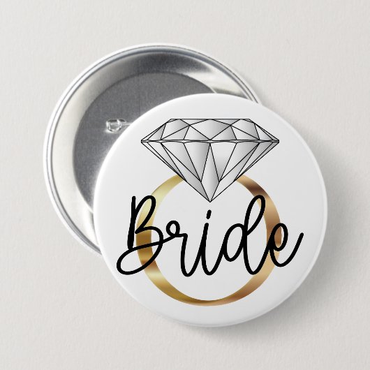 Bride Diamond Gold Verlobung Ring Button (Vorne & Hinten)