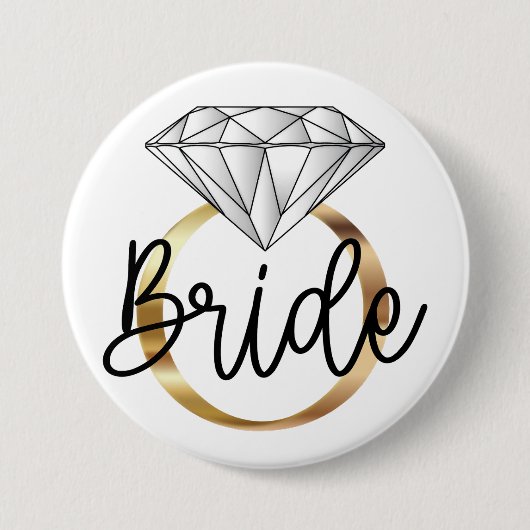 Bride Diamond Gold Verlobung Ring Button (Vorderseite)