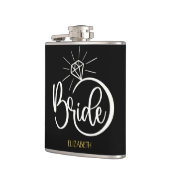 Bride Diamond Ring Black and Gold Wedding Flask Flachmann (Links)