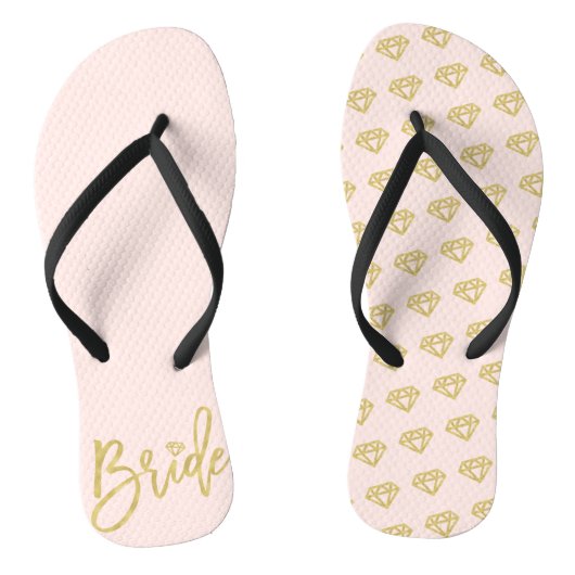 Bride Diamonds Brautparty Hochzeit Flip Flops Badesandalen (Fußbett)
