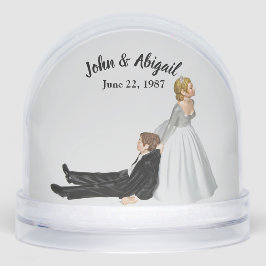 Bride Dragging the Reluctant Groom Schneekugeln