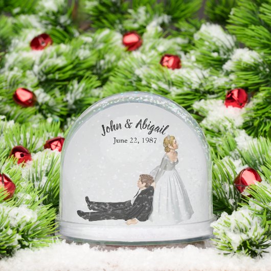 Bride Dragging the Reluctant Groom Schneekugeln (Weihnachten)