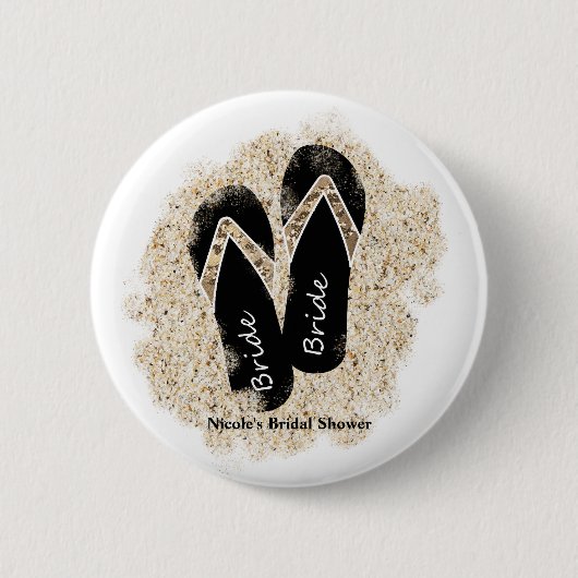 Bride Dreh Flop Sandals Summer Beach Brautparty Button (Vorderseite)