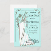 Bride Dress Sketch Bridal Dusche Einladung (Vorne/Hinten)