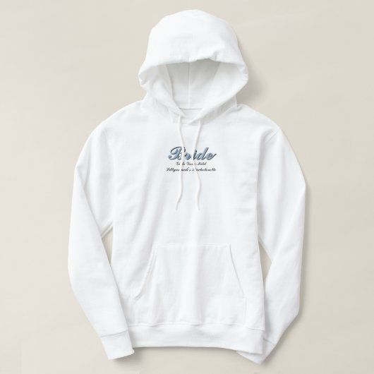 Bride Dusty Blue Bachelorette Wedding Party Hoodie (Design vorne)