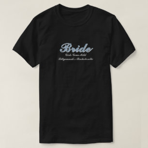 Bride Dusty Blue Bachelorette Wedding Party T-Shirt