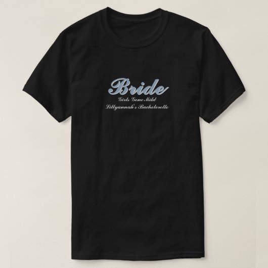 Bride Dusty Blue Bachelorette Wedding Party T-Shirt (Design vorne)