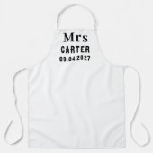 Bride Elegant Black Name Moderne Hochzeit Schürze (Vorderseite)