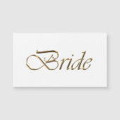 Bride Elegant Gold-Script-chic weiße Magnetkarte (Vorderseite)