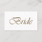 Bride Elegant Gold Skript vorbehalten Hochzeitstis Platzkarte (Rückseite)