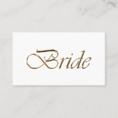 Bride Elegant Gold Skript vorbehalten Hochzeitstis Platzkarte (Vorderseite)