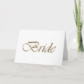 Bride Elegant goldene Drehbuchschrift schicke weiß Karte (Vorderseite)
