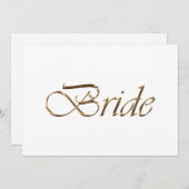 Bride Elegant Goldskript Hochzeitstisch-Platzkarte (Vorne/Hinten)