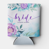 Bride Elegant Script Typografy & Boho Blume Dosenkühler (Vorderseite)