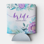 Bride Elegant Script Typografy & Boho Blume Dosenkühler (Rückseite)