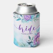 Bride Elegant Script Typografy & Boho Blume Dosenkühler (Kanne Rückseite)