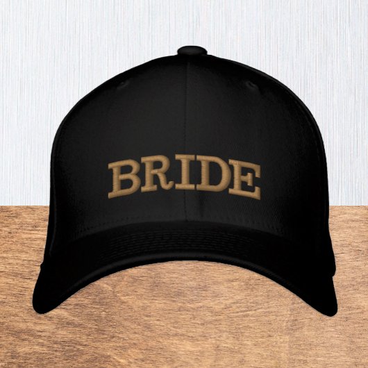 BRIDE embroidered baseball cap gold / black Bestickte Baseballkappe