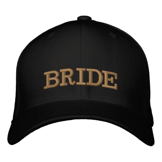 BRIDE embroidered baseball cap gold / black Bestickte Baseballkappe (Vorderseite)