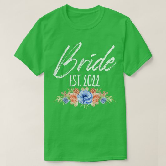 Bride Est 2022 Junggeselinnen-Abschied Floral für  T-Shirt (Design vorne)