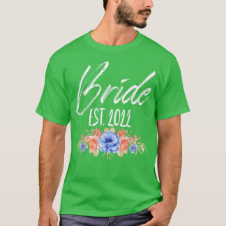 Bride Est 2022 Junggeselinnen-Abschied Floral für T-Shirt