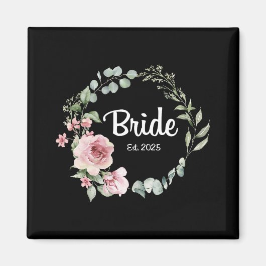 Bride Est. 2025 Bridal Wedding Matching Geschenke Magnet (Vorne)
