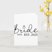 Bride Est. 2025 Bride zu Verlobung Karte (Gelbe Blume)