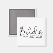 Bride Est. 2025 Bride zu Verlobung Magnet (Vorderseite/Rückseite)