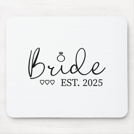 Bride Est. 2025 Bride zu Verlobung Mousepad (Vorne)