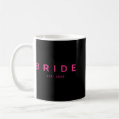 Bride Est. 2025 Rosa Brautparty Wedding Bachelo Kaffeetasse (Links)